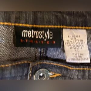 Metrostyle Stretch Skinny Jeans - Dark Indigo, zippers on the outside ankles